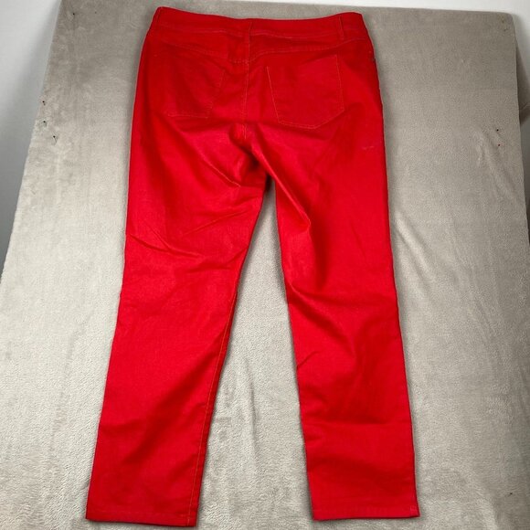 Elle Women Pants Plus Size 16W Straight Leg Flat Front Casual Preppy Red Classic - Picture 13 of 13